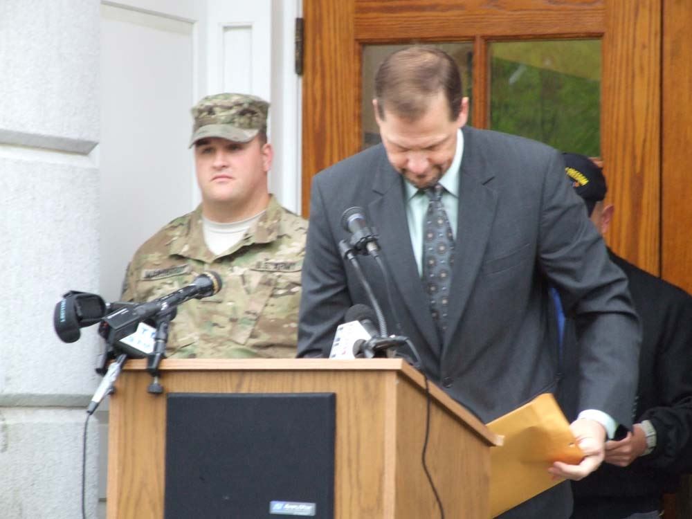State Senator Robert L. Hedlund speaking